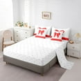 thumbnail image 5 of Feelyou Red Princess Bowknot Bedding Comforter Set 7pcs, Kawaii Dreamy Bow-tie King Bedding Sets, Fairy Tale Style Reversible Bed Sheets, Ultra Soft Bedroom Decor, 5 of 8