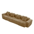 thumbnail image 3 of Newest 138" 4-Seater Modular Velvet Sofa for Living Room, Deep-Seat Design with Throw Pillows & No Assembly Required,Brown, 3 of 8
