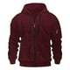 thumbnail image 1 of Dolkfu Sudadera con capucha de color sólido para hombres, chaqueta deportiva con cremallera completa, abrigo de sudadera para hombres XXL, 1 of 3