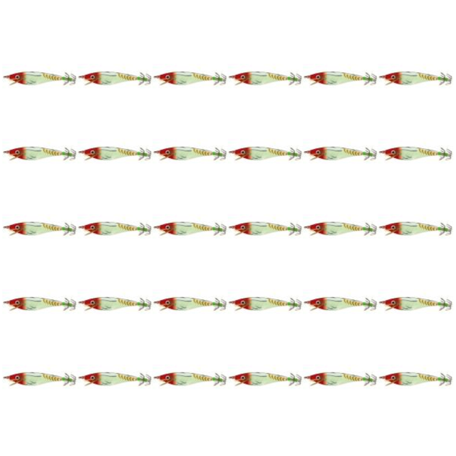 Anzuelo de pesca brillante para gambas, cuentas integradas que brillan en la oscuridad para la noche (cabeza), rojo y blanco