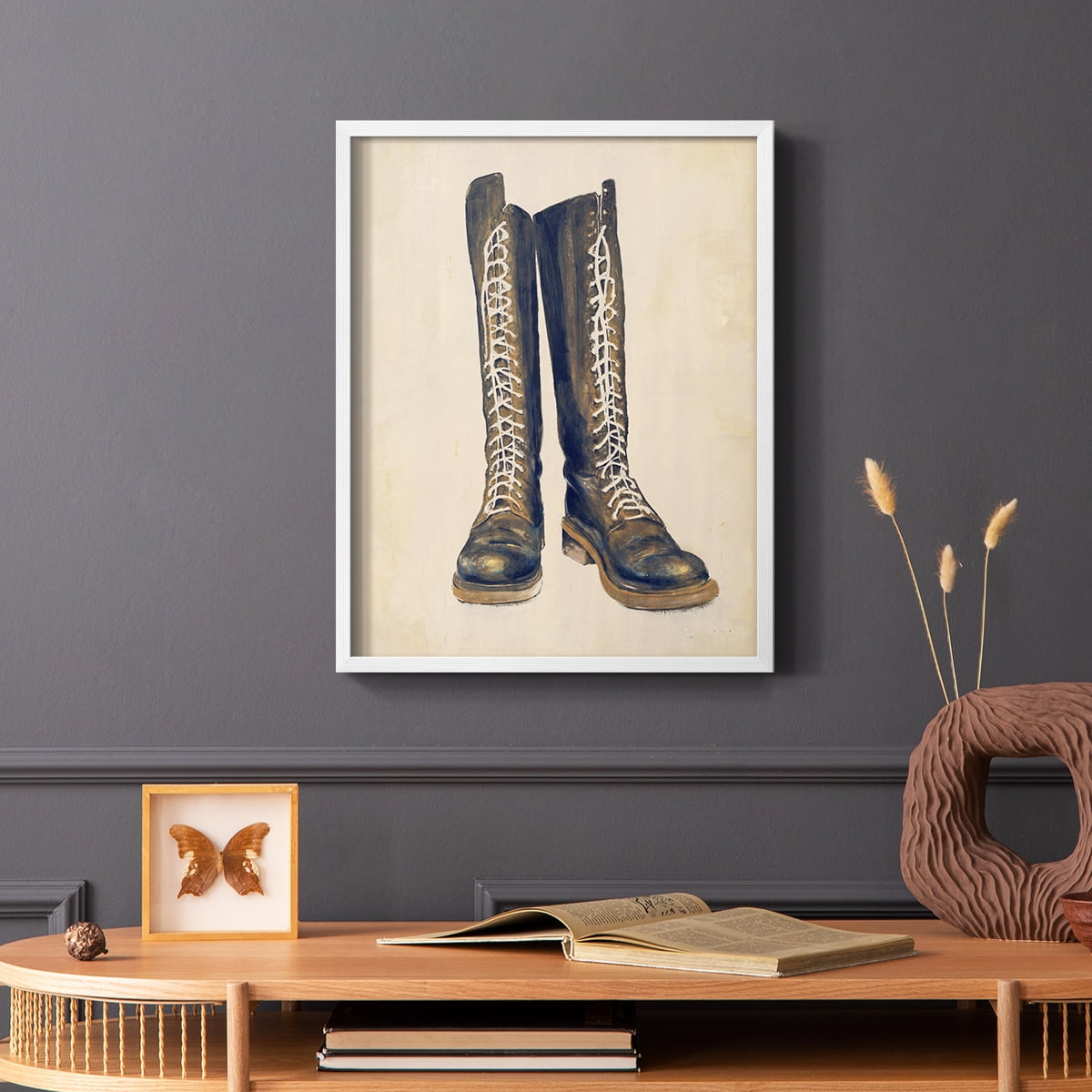 The Shoe Fits III V1 Framed Print in White Solid Wood Framed Print No Nail Hanging