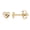 Yellow Gold, variant on Brass Stud Earrings Heart Silver Push Back Love Polished And Smooth Heart-Shaped P553