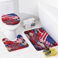 thumbnail image 4 of Independence Day Of The United States Flag Bathroom Sets with Shower Curtain And Rugs, Incl with 12 Hooks，Toilet Lid Oval Rug, 4 of 8