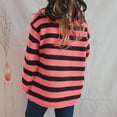 thumbnail image 6 of Qulqfy Pullover Women's Sweater Striped Trendy Pink Crew Neck Chunky Knit Long Sleeve Shirts Fall Sweaters Women S, 6 of 7