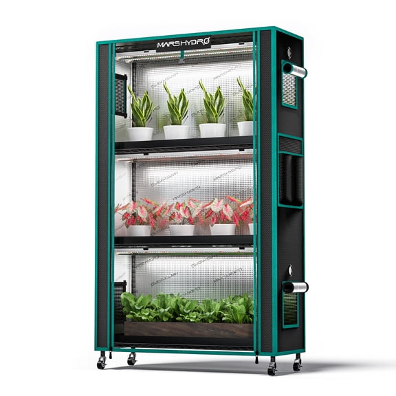 New Mars Hydro 4-Tier Plant Stand with 150W Grow Lights & Tent for Indoor-M size