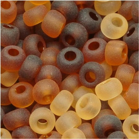 Tortoise Shell Mix - Czech Seed Beads 8/0 Tortoise Matte Mix (1 ounce)