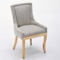 thumbnail image 4 of ,Ultra Side Dining Chair  Thickened fabric chairs with neutrally toned solid wood legs   Bronze nail head  Set of 2  Orange, 4 of 25