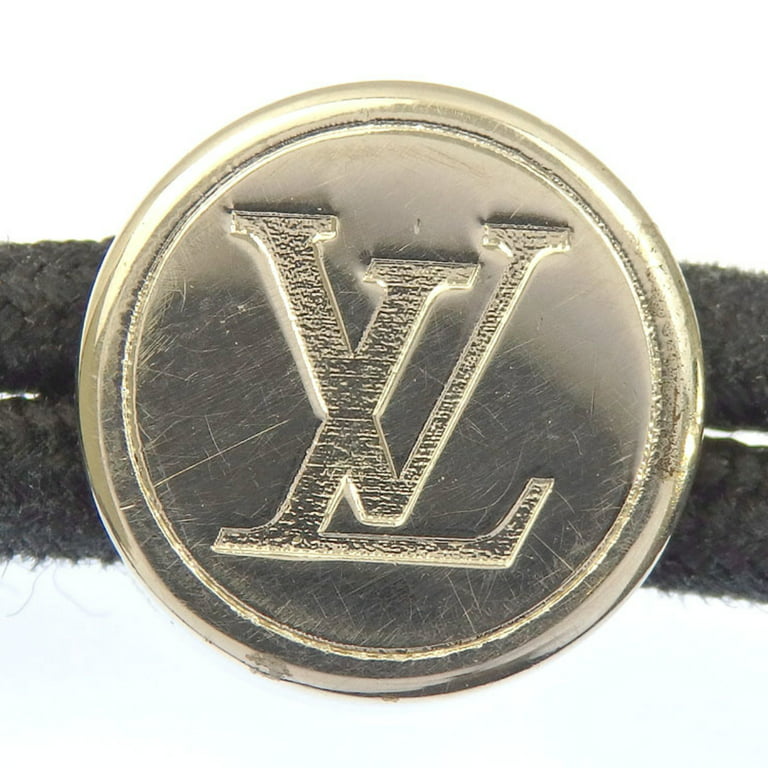 Louis Vuitton Black Leather So LV Wrap Bracelet 19