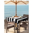 thumbnail image 3 of Outdoor Tablecloth with Umbrella Hole for Patio/Picnic/Party/Camping, Black White Striped Waterproof Table Cloth Square Cover Washable, Basketball Stripes Farmhouse Art (54"x 54"), 3 of 8