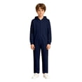 thumbnail image 3 of Norvella Kids Hooded Jumpsuit Solid Long Sleeve Zip Front Straight Leg Relaxed Fit Coverall One Piece Everyday Outfit, 3 of 7