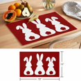 thumbnail image 6 of Easter Bunny Placemats Set of 6 Cute Rabbit Family Vintage Red Abstract Place Mats Indoor Wipeable Table Mats Washable Cloth Dining Table Placemats for Kitchen Holiday Party Home Decor 13x19 Inch, 6 of 9
