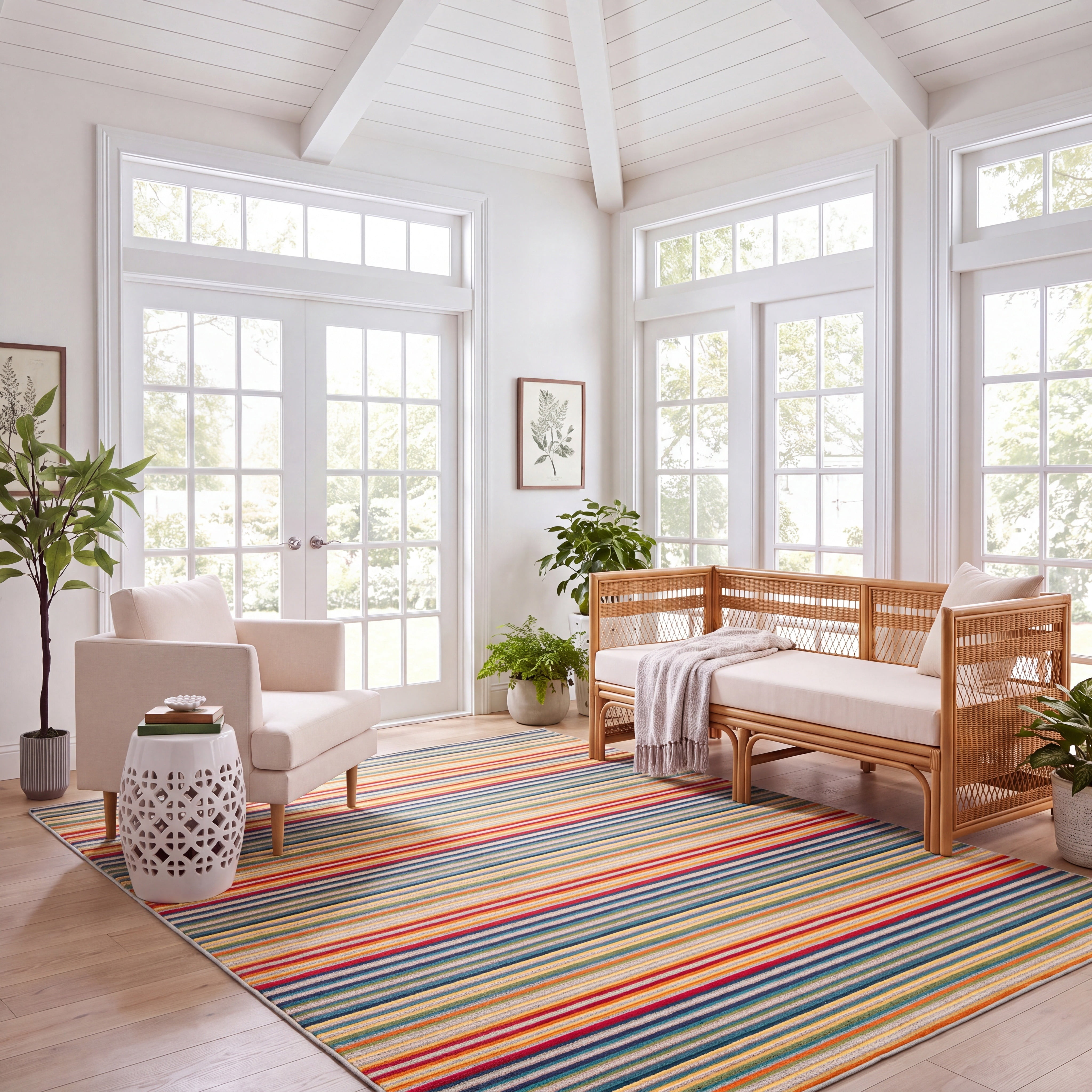 Safavieh Cabana Fedelma Striped Indoor/Outdoor Area Rug, Ivory/Green, 11' x 15'