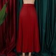 thumbnail image 4 of AURA Womens High Waist A Line Maxi Skirt With Belt Solid Color Office Commuter Elegant Skirt, 4 of 9
