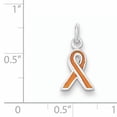 thumbnail image 2 of Sterling Silver Orange Enameled Awareness Charm (18 X 8.5) Made In India qc6835, 2 of 2