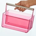 thumbnail image 5 of mDesign Plastic Shower Caddy Storage Organizer Utility Tote - Dark Pink/Satin, 5 of 7