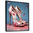 thumbnail image 2 of Designart "Mid-Century Elegant Pink High Heels III" Fashion Framed Wall Art - Glam Pink Fashion High Heels Entryway Framed Wall Art Print, 2 of 6