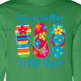 thumbnail image 4 of Inktastic Life is Better Flip Flops Long Sleeve T-Shirt, 4 of 5