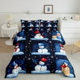 thumbnail image 2 of Manfei Happy Christmas Bedding Comforter Set,Snowman Pattern Twin Comforter Sets,Hellow Winter Bedding Set For Girl,Luxury Bedroom Decor Reversible,2pcs, 2 of 8