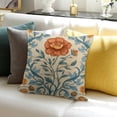 thumbnail image 3 of Orinice   Designer Vintage Throw Pillow Covers  Red Luxury Soft Velvet Pillows Cover with Birds Floral Pattern,Square Farmhouse Decorative Pillowcases for Couch,Bed,Outdoor  18x18in, 3 of 5