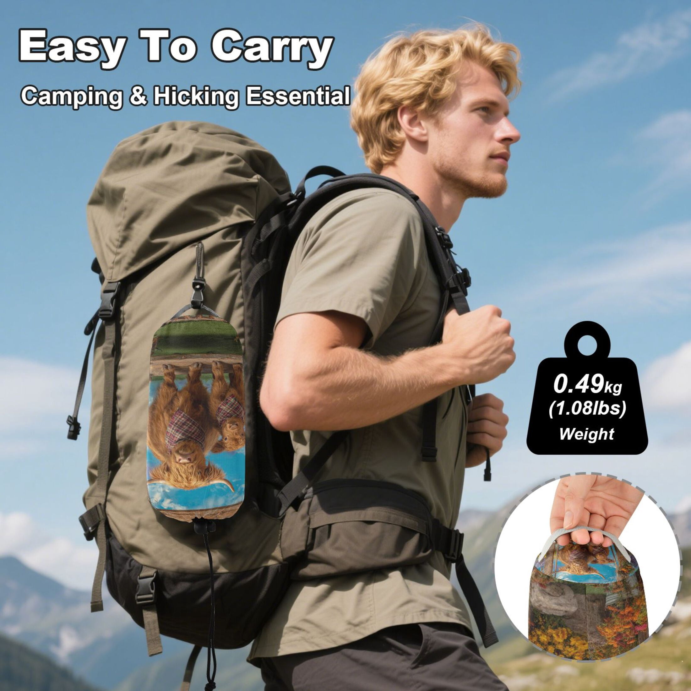 Hanging Hammock Portable Travel Camping For Outdooor Beach Camping Hiking A Cow & Her Calf