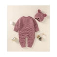 thumbnail image 5 of Bagilaanoe Newborn Baby Boy Girl Knitted Jumpsuit Long Sleeve Knitting Bodysuit + Hat 3M 6M 12M 18M Infant Winter Warm One Piece Romper, 5 of 9