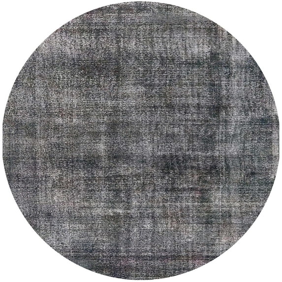 Ahgly Company Indoor Round Mid-Century Modern Gray Oriental Area Rugs, 8' Round