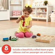 Melissa & Doug Wooden Magnetic Train Cars - 8 Piece Educational and Skill-Building Wooden Toy for Boys and Girls