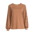 thumbnail image 5 of Nine.Eight Women Casual Long Sleeve Round Neck Statement Pullover Sweatshirt, 5 of 5