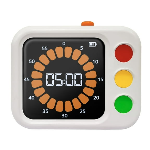 Digital Timer 60 Minutes Visual Countdowns Plastic Time Management Tool Traffics Light Themed Timer for Kitchen Use