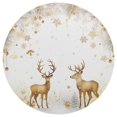 thumbnail image 3 of Ryvnso Christmas Deers Golden Round Plate Mats Dining Table Placemat Set of 4 for Holiday Decoration, 3 of 7