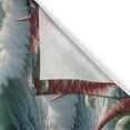 thumbnail image 3 of Ambesonne Nautical Kitchen Curtains, Whale Mountains and Boat, 55"x36", Sea Green Blue and Ruby, 3 of 3