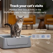 PetSafe ScoopFree Crystal Smart Self-Cleaning Cat Litter Box, Phone App Connected, Gray