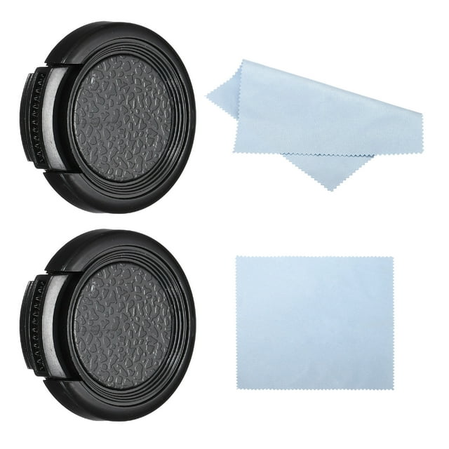 Unique Bargains 28mm Lens Cap, 2 Pack Sides Pinch Snap Camera Lens Cover for Front Lens, Black