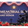thumbnail image 4 of Patriotic Decor Memorial Day Banner Red Poppy Decoration Remember and Honor for Ceremonies Events Military Occasions, 4 of 8