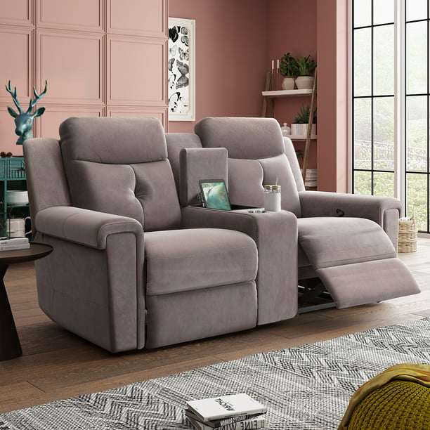 Aukfa Set Reclining Couch Sofa Chair, Sofa Loveseat Set With Cup Holders