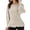 Beige, variant on Tops For Women T-Shirts Elegant Solid Ribbed Knit Long Puffed Sleeves Ruffle Hem Slim Fall Outfits Fashion Clothes 2025