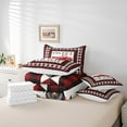 thumbnail image 5 of Manfei Red Rustic Truck Bedding Sets Queen Size, Vintage Buffalo Plaid Bed in a Bag Queen size, Merry Christmas Reversible Comforter Sets with Sheets, Super Cozy Bedroom Decorative, 7pcs, 5 of 7