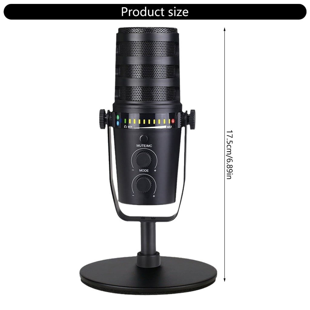 BQBQERT Professional Studio USB Microphone with Double Connectivities for Clear Sound Offering Versatility