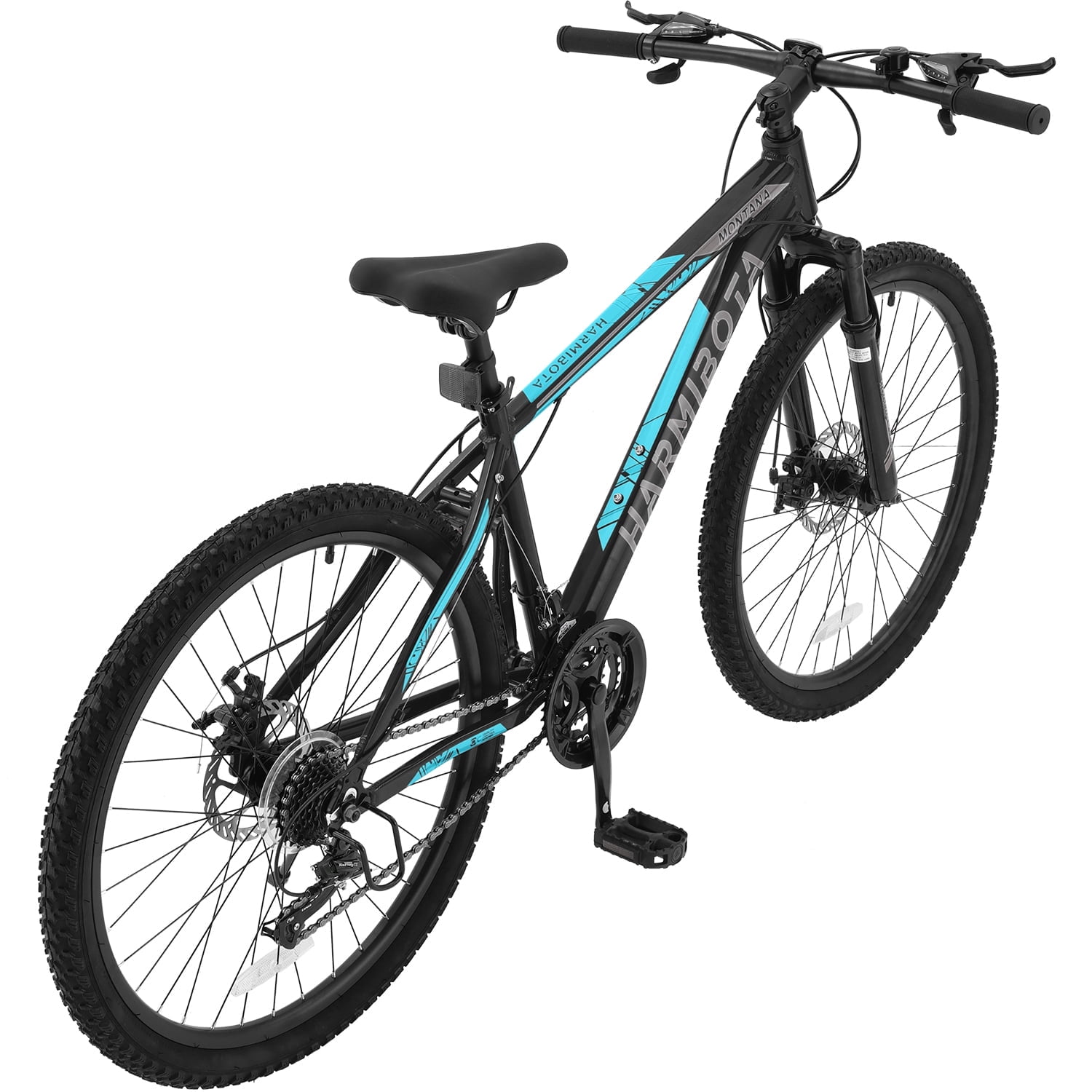 26" Mountain Bike, Aluminum Mountain Bike for Adult with Disc Brakes & Suspension, Black