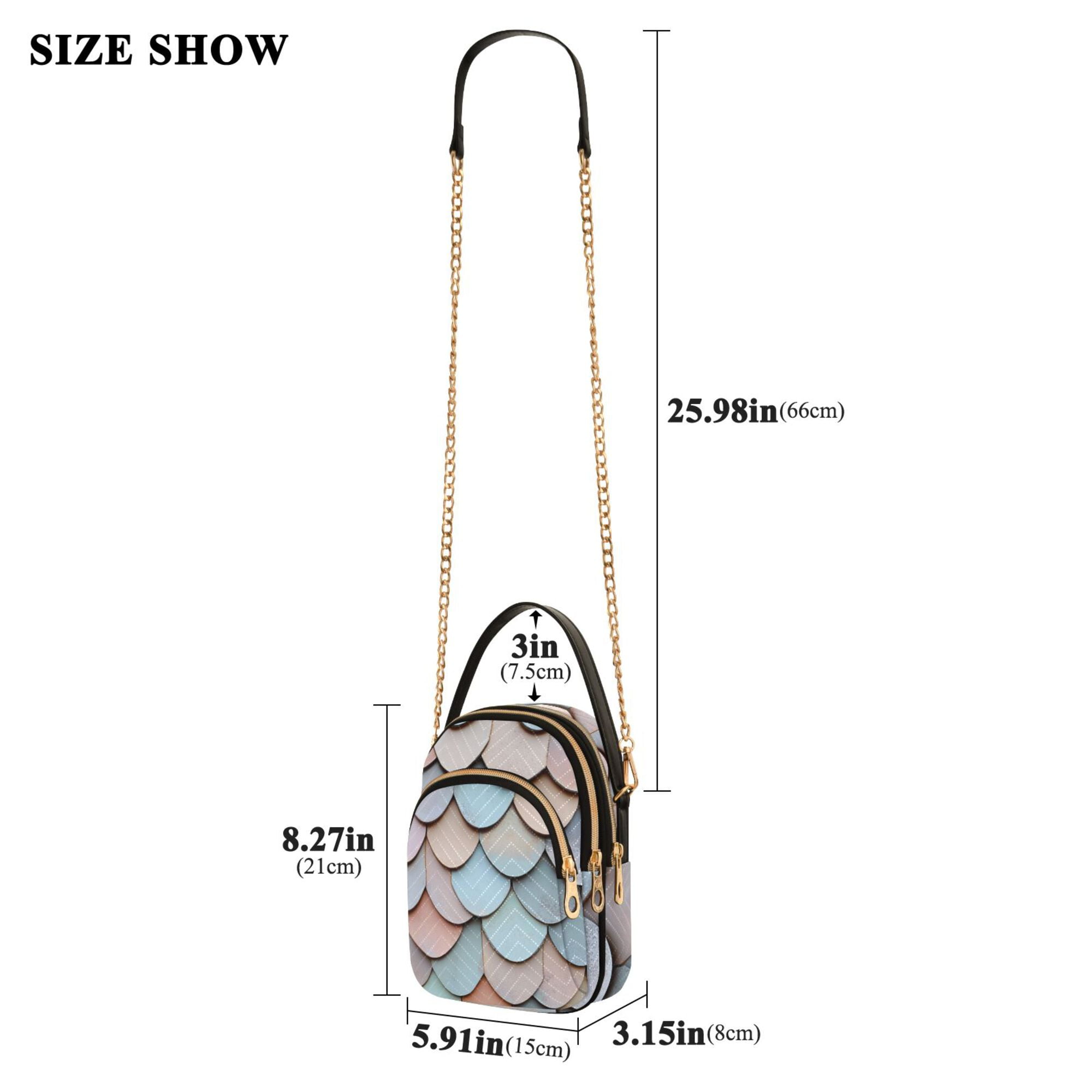 FORMRS Crossbody Bag for Women Quilted Travel Shoulder Cell Phone Purse with Chain Strap Handbag, Blue Shimmering Pattern