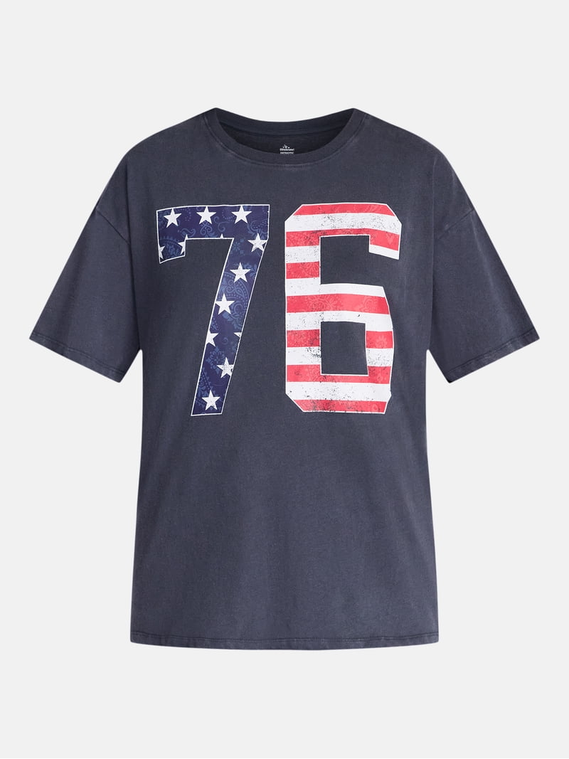 Americana 76 Women's Graphic Cotton Tee with Short Sleeves from