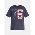 thumbnail image 5 of Americana 76 Women's Graphic Cotton Tee with Short Sleeves from Way to Celebrate, Sizes XXS-XXL, 5 of 5