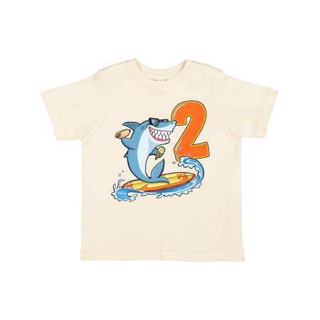 

Inktastic Second Birthday Surfing Shark with Hot Dog and Ice Cream Gift Toddler Boy or Toddler Girl T-Shirt