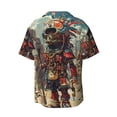 thumbnail image 7 of Picia Tribal Futuristic Warrior Men's Linen Shirts Short Sleeve Cuban Beach Shirts Casual Shirts Button Down Shirt for Men Beach Summer Wedding Shirt-4X-Large, 7 of 7