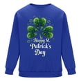 thumbnail image 4 of QUNYINEY Blue Sweatshirt Men St Patricks Day Casual Long Sleeve Crew Neck Tops Drop Shoulder Pullover Loose Sweatshirts, 4 of 8