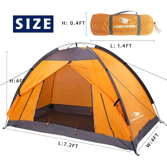 7.2 × 4 × 4 Feet Single Backpack Tent, Waterproof Camping and Hiking Tent can be Used by One Person, Light and