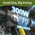 thumbnail image 4 of 20V Portable Pressure Washer, 320 PSI 2.5GPM, with 6-in-1 Nozzle, 26ft Hose, 4.0Ah Battery for Cars/Patios, Black and Yellow, 4 of 9