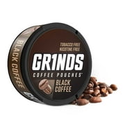 Grinds Coffee Pouches | 10 Cans of Black Coffee | Tobacco Free, Nicotine Free Healthy Alternative | 18 Pouches Per Can | 1 Pouch eq. 1/4 Cup of Coffee