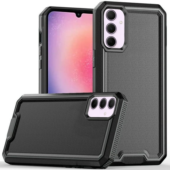 TJS for Samsung Galaxy A26 Phone Case, Dual Layer Shockproof Rugged Hybrid Drop Protector Cover for Samsung A26 (Black)