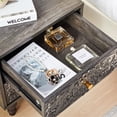 thumbnail image 4 of Wirrytor Modern Short Nightstand Set of 2 with 2 Drawers, Bedside Table 2 Drawer Dresser with Embossed Pattern, Storage End Table with Wooden Legs for Bedroom & Living Room, Black, 4 of 8